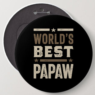 Mens World's Best Papaw Grandpa Gift 6 Cm Round Badge