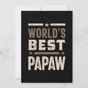 Mens World's Best Papaw Grandpa Gift Thank You Card