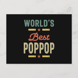 Mens World's Best PopPop Father Grandpa Gift Postcard