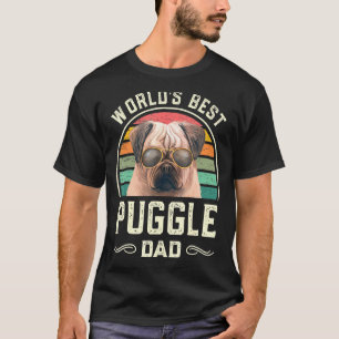 Mens Worlds Best Puggle Dad Vintage Dog Dad T-Shirt