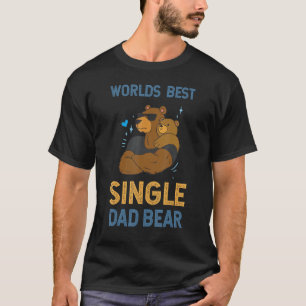Mens World's Best Single Parent Papa Bear Papa Bea T-Shirt