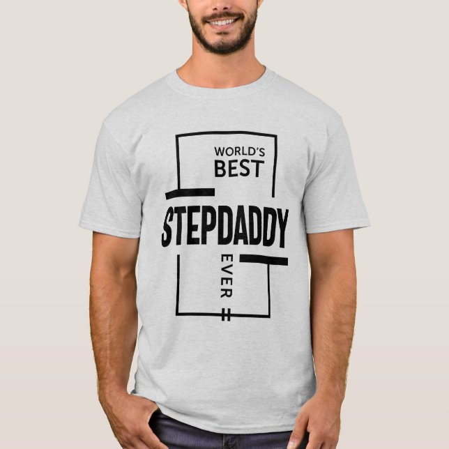 Mens World's Best Stepdaddy Ever Gift T-Shirt (Front)
