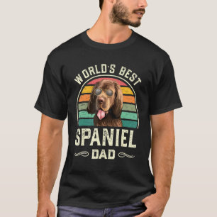 Mens Worlds Best Sussex Spaniel Dad Vintage Dog Da T-Shirt