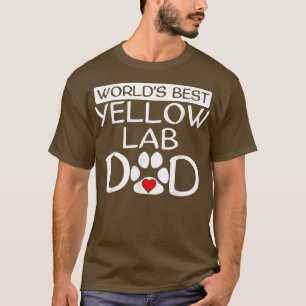 Mens World's Best Yellow Lab Dad Dog Owner Paw Pri T-Shirt