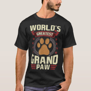 Mens Worlds Greatest Grandpa Shirt Grand Paw Dog L