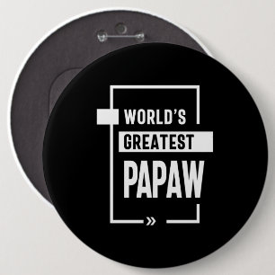 Mens World's Greatest Papaw Gift 6 Cm Round Badge