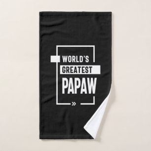 Mens World's Greatest Papaw Gift Hand Towel