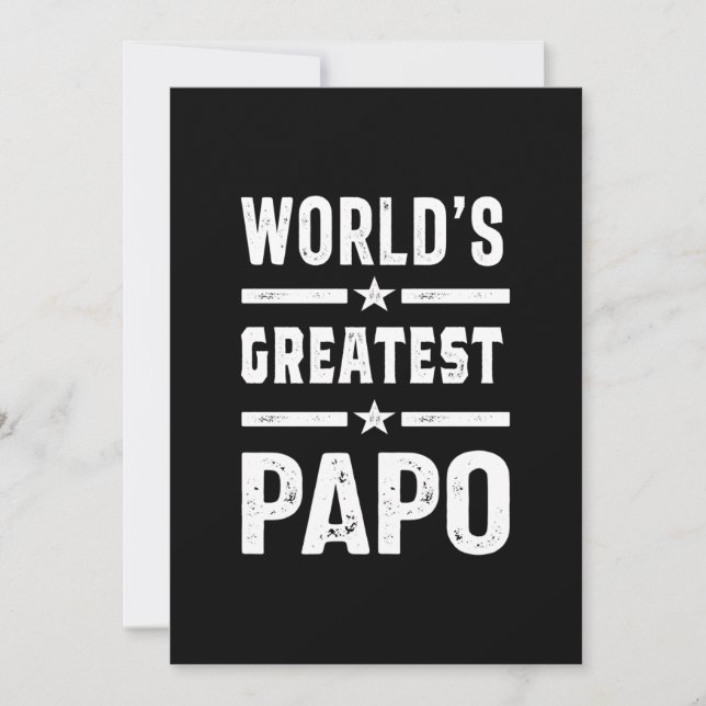 Mens World's Greatest Papo Funny - Father's Day Invitation (Front)