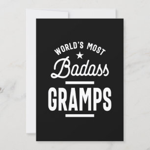 Mens World's Most Badass Gramps Grandpa Gift Invitation