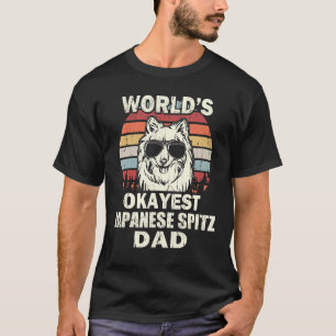 Mens Worlds Okayest Japanese Spitz Dad Vintage Ret T-Shirt
