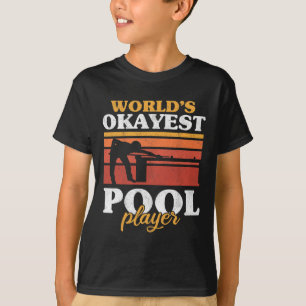 Mens Worlds Okayest Pool Player Snooker Retro Funn T-Shirt