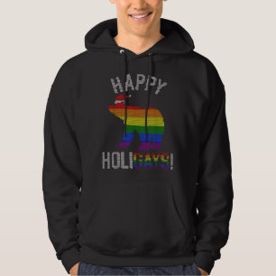 Mens Xmas Gay Bear  Gay Dad Couple Ugly Christmas  Hoodie