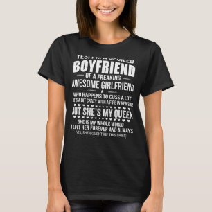 Mens Yes I'm A Spoiled Boyfriend Of My Awesome Fre T-Shirt