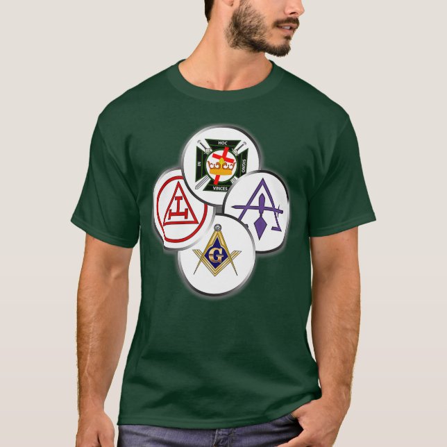 Mens York Rite Mason Circles Masonic T-Shirt (Front)