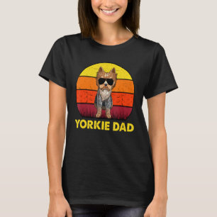 Mens Yorkie Papa Retro Vintage Yorkshire Terrier Y T-Shirt