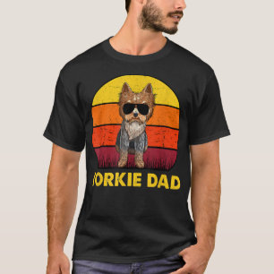 Mens Yorkie Papa Retro Vintage Yorkshire Terrier Y T-Shirt