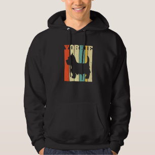 Mens Yorkie Yorkshire Terrier Retro Vintage Vertic Hoodie