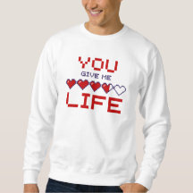 Mens You Give Me Life Pixel Heart Gaming Meter