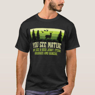 Mens You See Nature I See Steaks And Sausages Hunt T-Shirt