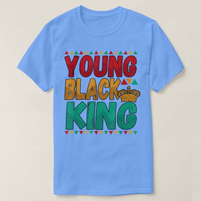 Mens Young Black King Africa Juneteenth Black Hist T-Shirt (Design Front)