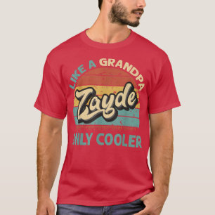 Mens Zayde Like A Grandpa Only Cooler Vintage Dad T-Shirt