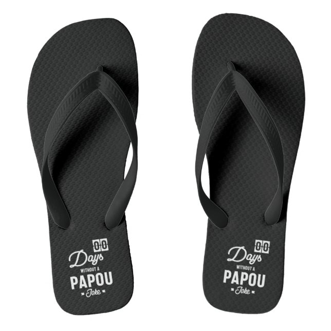 Mens Zero Days Without a Papou Joke Jandals (Footbed)