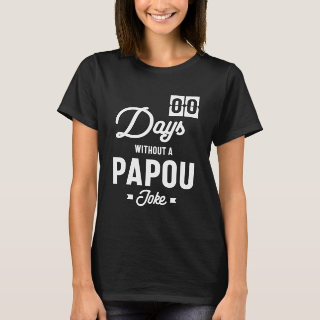 Mens Zero Days Without a Papou Joke T-Shirt (Front)