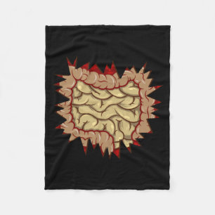 Mens Zombie Entrails Inside Guts Stomach Halloween Fleece Blanket