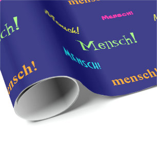 Mensch! -Colourful Words/Judaism Wrapping Paper