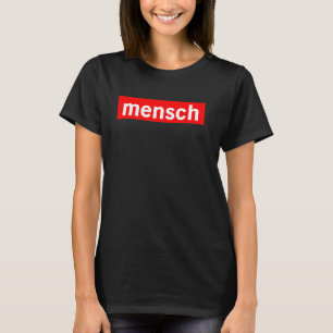 Mensch Red Logo Box Jewish Yiddish Good Honorable  T-Shirt