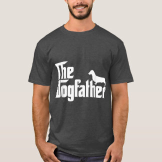 Menshe Dogfather Dachshund Funny Father Dog Lover T-Shirt