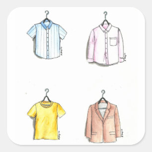 Menswear Men's Fashion Design Shopping Clothes Square Sticker