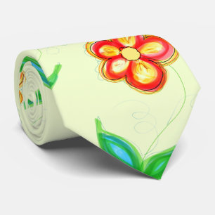 Menswear Monogrammed Flowered Tie In Summer Colour