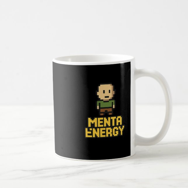 Menta Energy Pixel Gamer Funny Graphic Tee  Coffee Mug (Right)