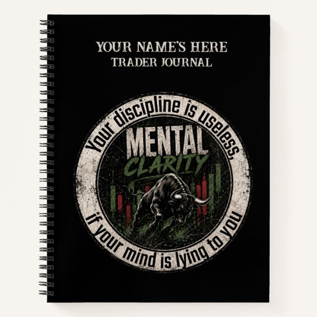 Mental Clarity Over Mind Games Bull Trader Design Notebook (Front)