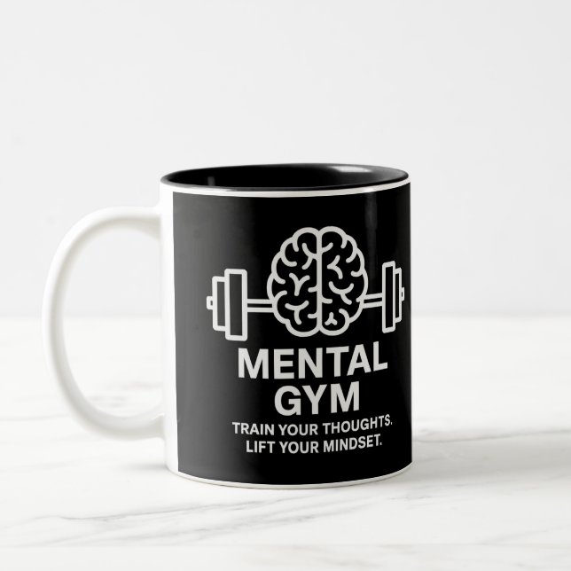 Mental Gym – Motivational Mindset Two-Tone Coffee Mug (Left)
