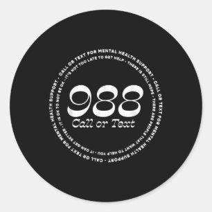 Mental Health 988 Suicide Prevention Classic Round Sticker