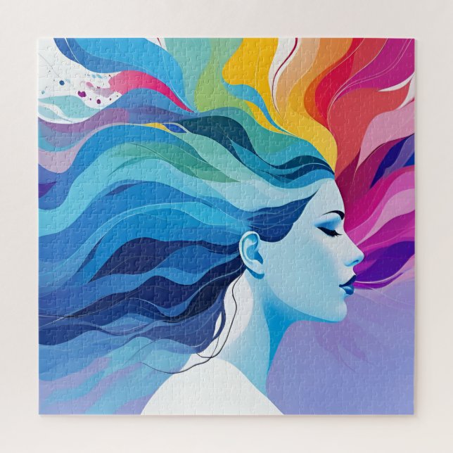 Mental health abstract art jigsaw puzzle (Vertical)