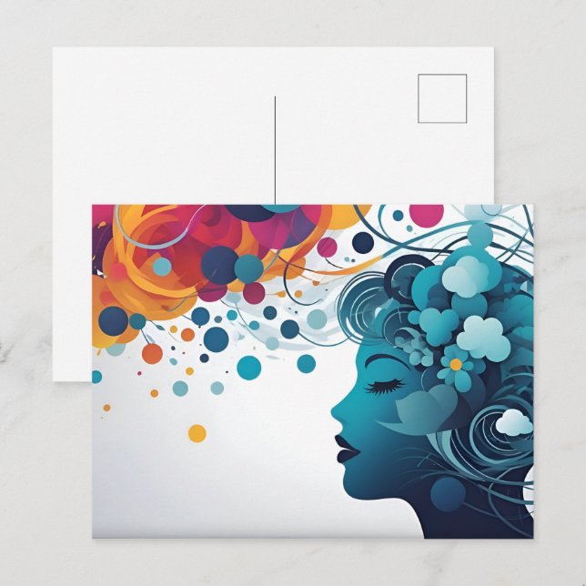 Mental health abstract art postcard (Front/Back)