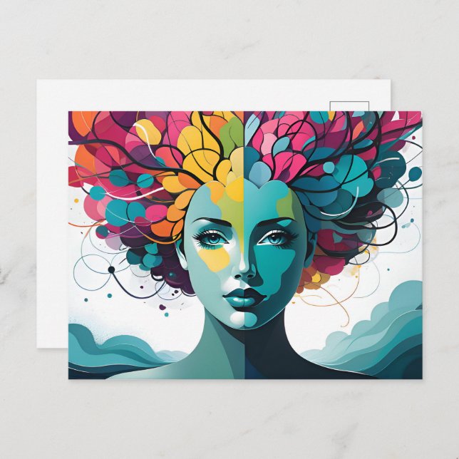 Mental health abstract art postcard (Front/Back)