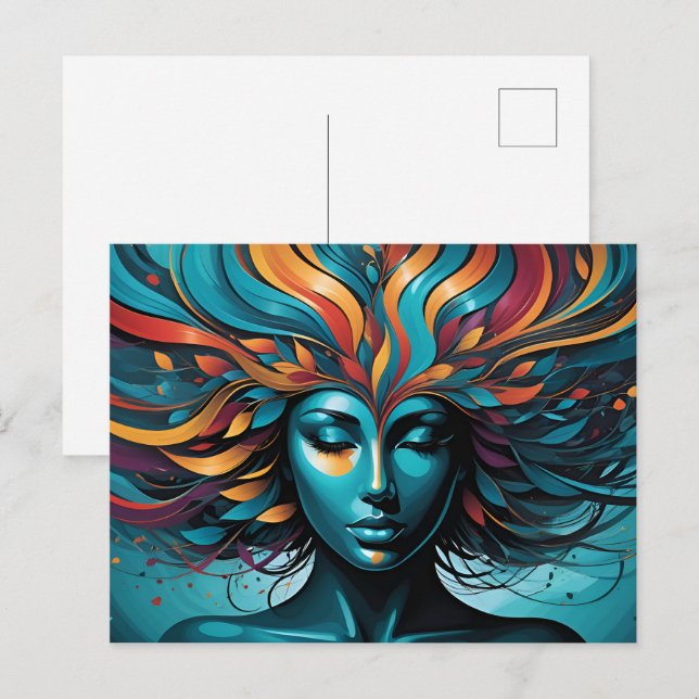 Mental health abstract art postcard (Front/Back)