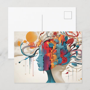 Mental health  abstract art postcard