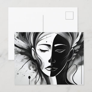 Mental health abstract art postcard