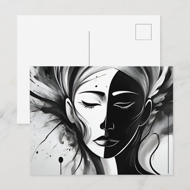 Mental health  abstract art postcard (Front/Back)