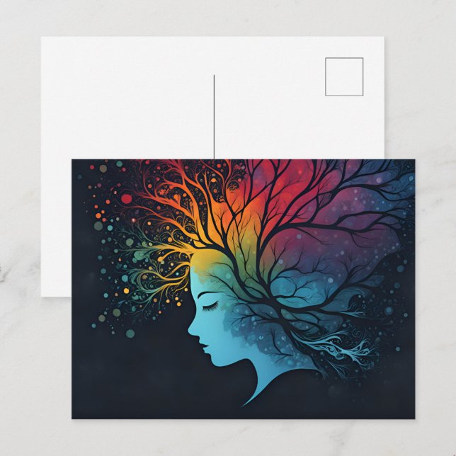 Mental health abstract art postcard (Front/Back)