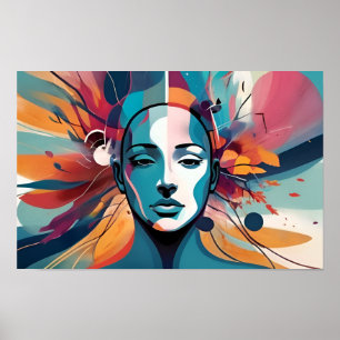 Mental health abstract art poster