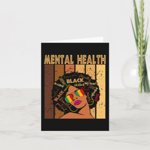 Mental Health Afro African American Black History  Card