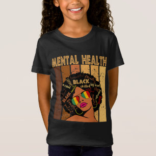 Mental Health Afro African American Black History T-Shirt