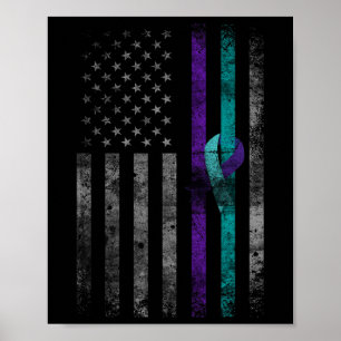 Mental Health American Flag Suicide Awareness 2024 Poster