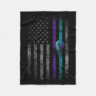 Mental Health American Flag Suicide Awareness Fleece Blanket
